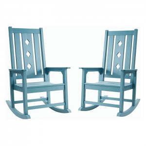 Hotel Garden Resort Polywood Rocking Chair Outdoor Balcony Plastic Deck Chair for Courtyard and Villa  XH-H030
