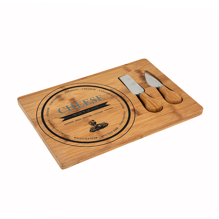 Natural Bamboo Cheese Chopping Board Set Featured Image