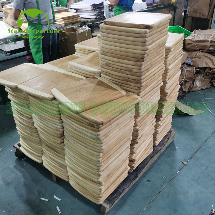Organic Bamboo Wooden Block Cutting Board Fruit Chop Board  XH-A066