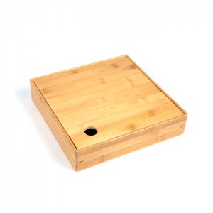 Custom Logo Square Packaging Plain Bamboo Wooden Storage Gift Box With Lid