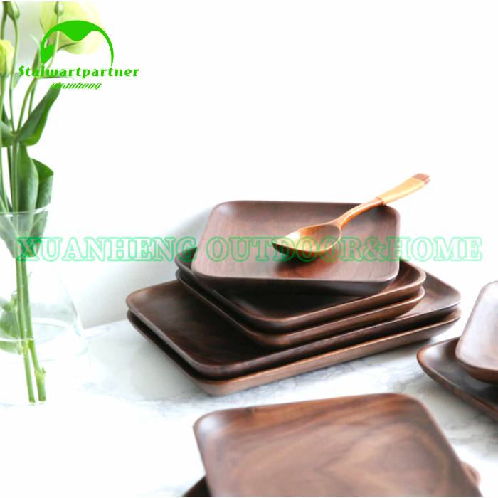 Home Decorative Square Solid Wood Tray