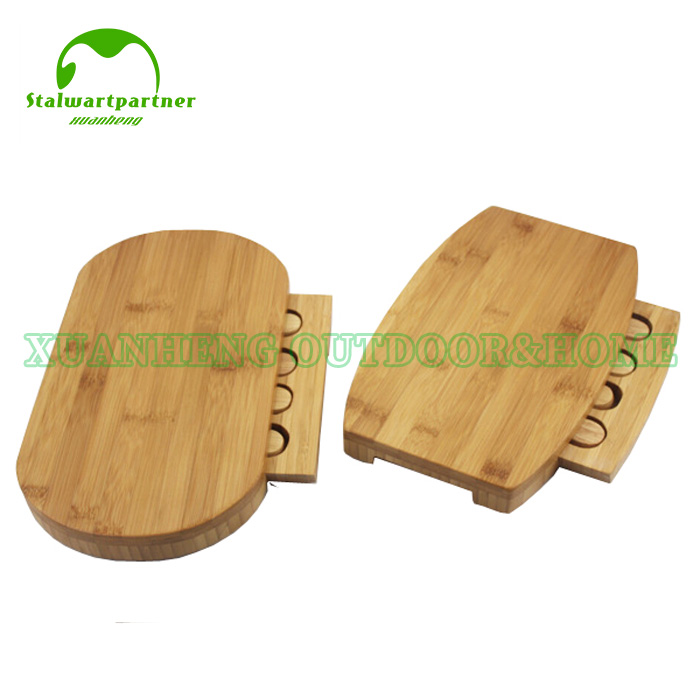 Natural Bamboo Cheese Board With Cheese Knife