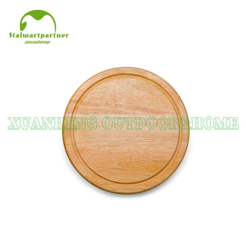 Round Wood Cheese Board With Four Cheese Tools