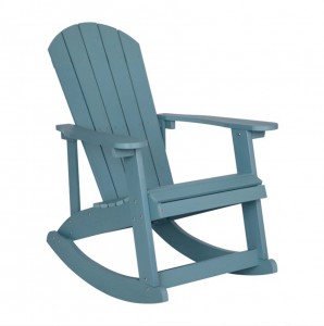 Outdoor Adirondack Rocking Chair, Patio Plastic All Weather Adirondack Rocker, Perfect for Outside, Lawn, Garden, Pool, Yard XH-H016