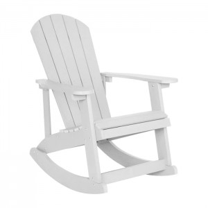 Adirondack Rocking Chair Outdoor Weather Resistant Patio Chair with Cup Holder XH-H017