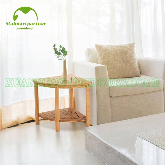 Bamboo Shower Bench Bathtub Chair Seat Stool With Storage Shelf  XH-E020