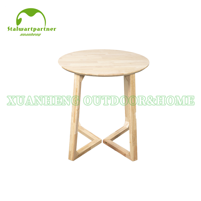 Natual Rubber Wood Coffee Table With V-Shape Leg XH-S002