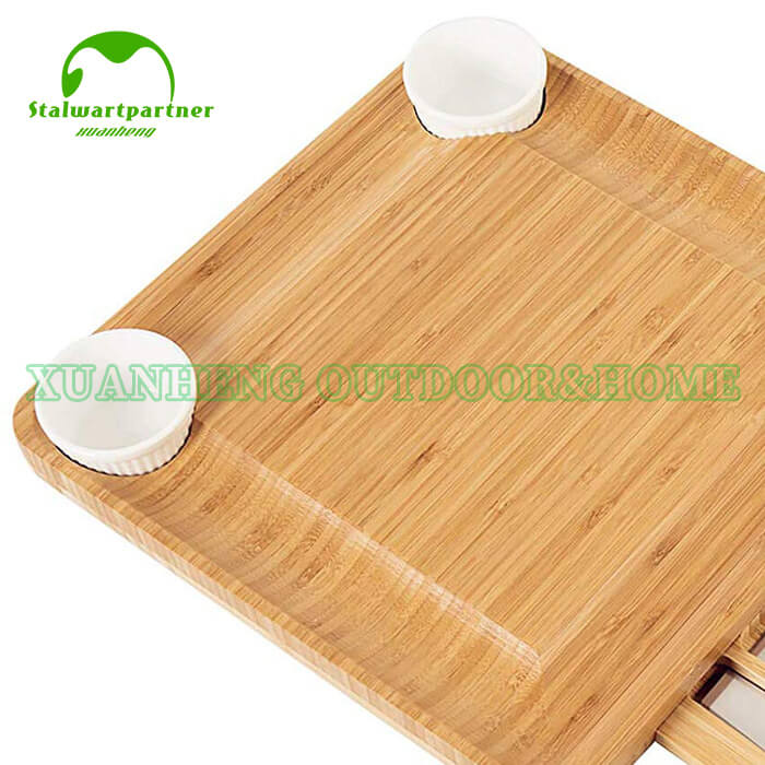 Chess Chopping Board With Cheese Knife Made Of Bamboo