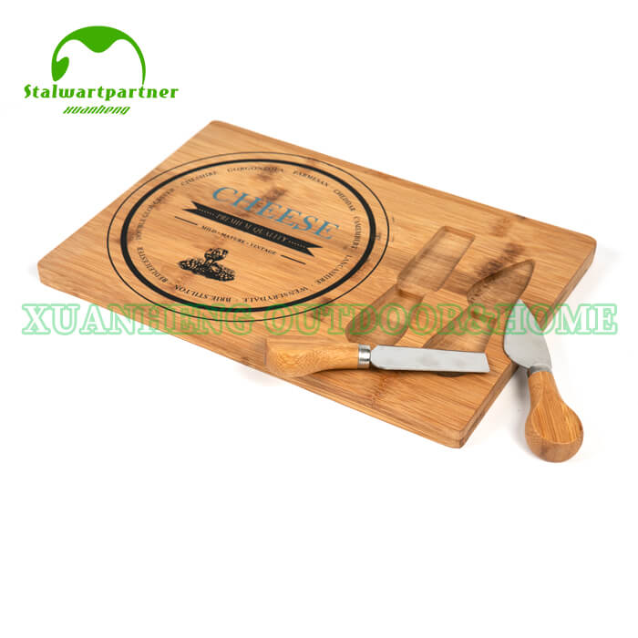 Natural Bamboo Cheese Chopping Board Set