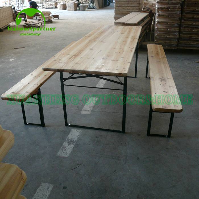 Outdoor Furniture Dining Portable Folding Wooden Beer Table XH-V015