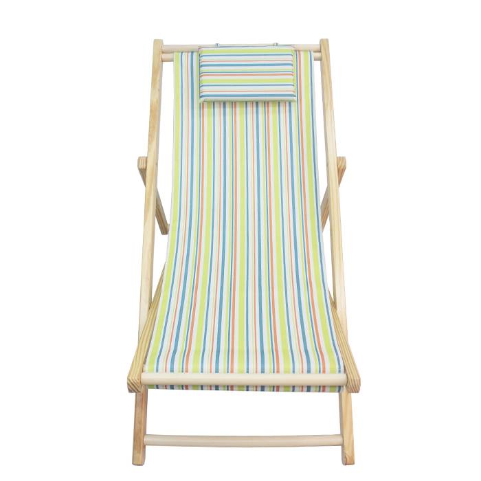 Sun Beach Lounger Wooden Folding Deck Chair XH-X024 Featured Image