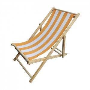 Promotional Wooden Folding Fabric Deck Beach Chair   XH-X052