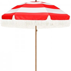 Customized Pattern with Rotation Beach Umbrella with Tassel  XH-U023