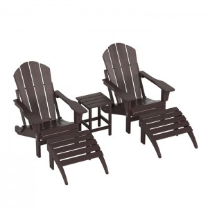 Outdoor Deck Garden Lawn Adirondack Chair with Table And Foot XH-H055