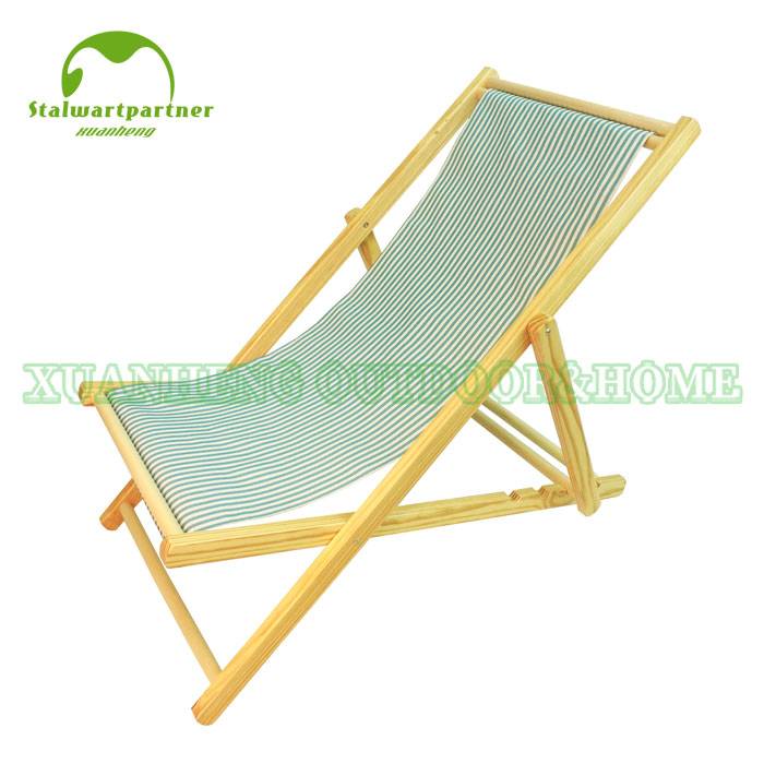 Relax Canvas Foldable Wooden Deck Chair XH-X017