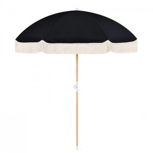 Custom Luxury Portable 8 Feet Outdoor Parasols Beach Umbrellas With Tassels  XH-U030