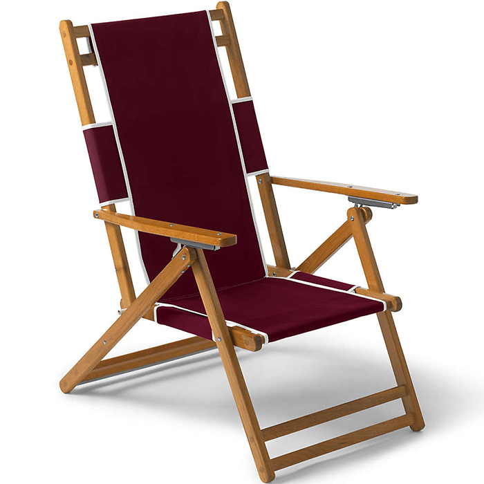 Oak Wooden Beach Chair Folding Wood Chaise Lounger  XH-X055