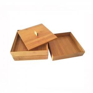Three-layer Large Bamboo Gift Box