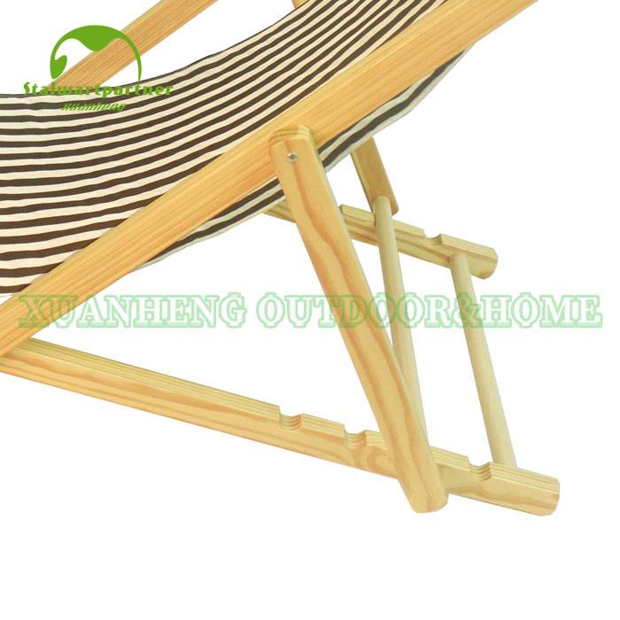 Detachable Wooden Canvas Sand Beach Lounge Chair XH-X019