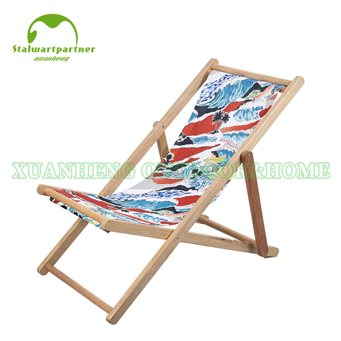 Wooden Deck Beach Sling Chairs For Sale XH-X001