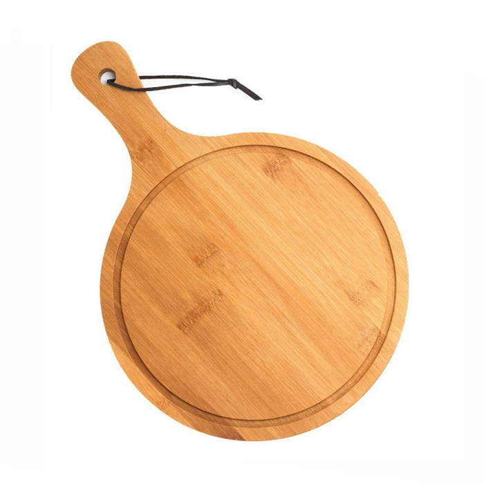 Bamboo Round Pizza Chopping Board With Handle