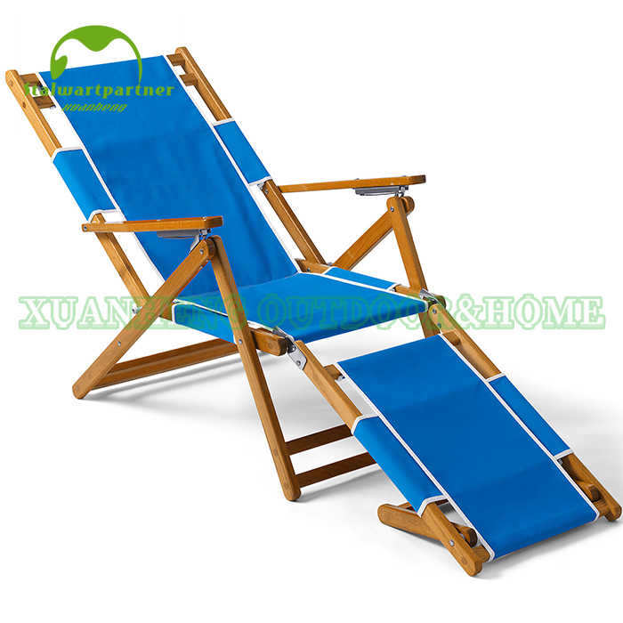 Wooden Lounge Portable Folding Reclining Beach Deck Chair XH-X053