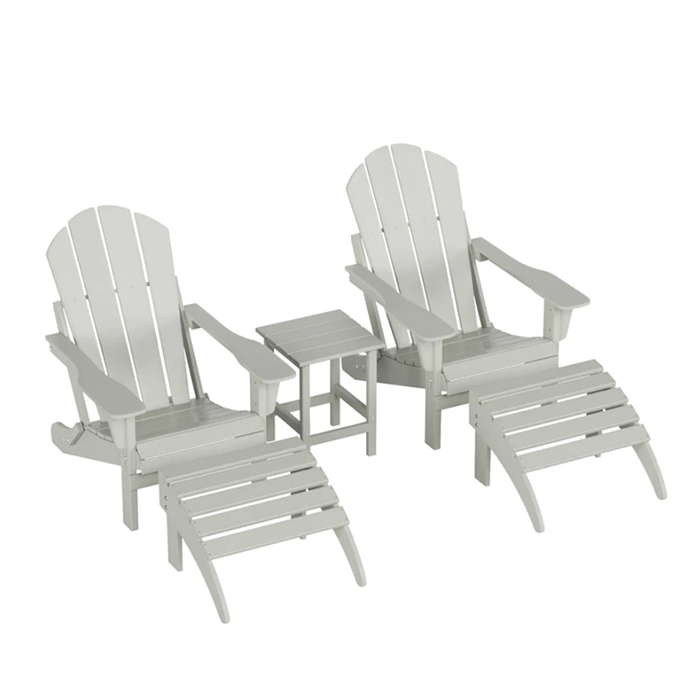 Adirondack Chair with Table And Foot,  For Patio lawn Porch Deck and Backyard Pool Rest Chair XH-H053