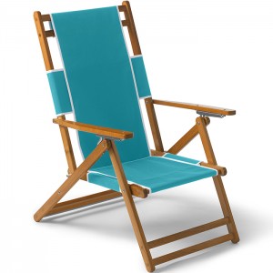 Grade Oak Wooden Beach Chair Folding Wood Chaise Lounger  XH-X062