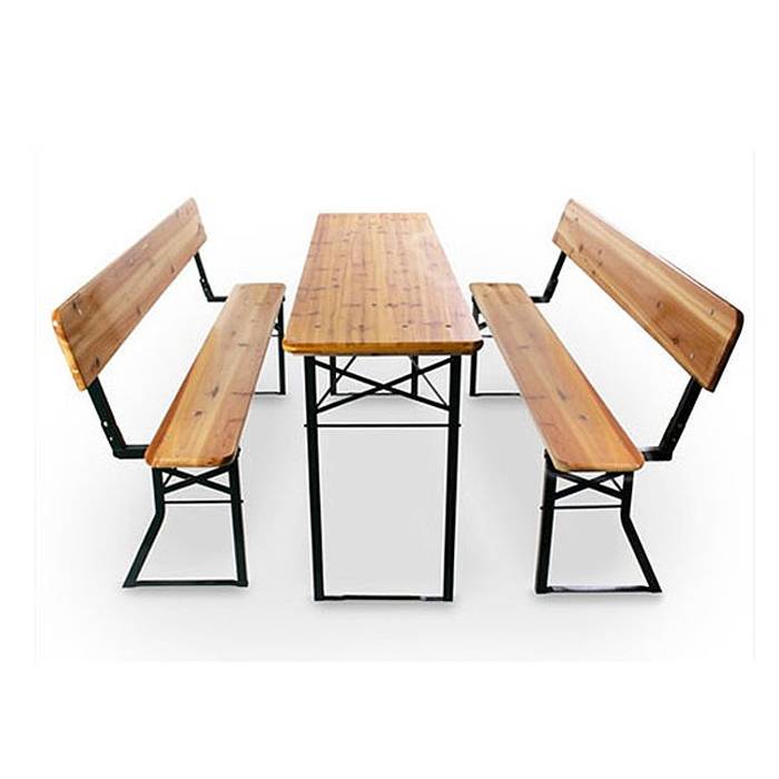 Wood Beer Garden Table And Bench Chairs Set XH-V011