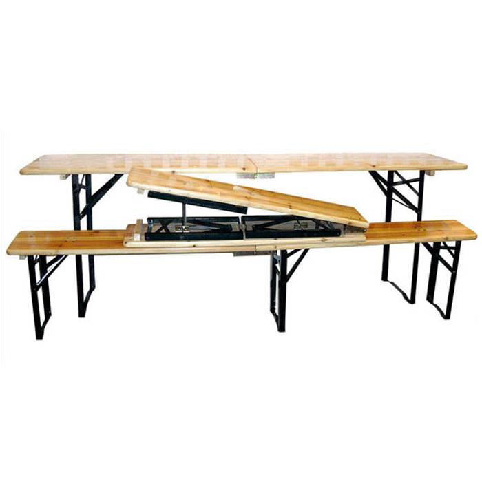 Outdoor Fir BBQ Wood Beer Table And Benches XH-V014