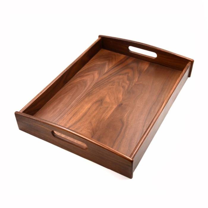 Wood Bar Tray With Handles