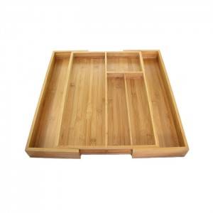 Kitchen Adjustable Bamboo Expandable Utensil Drawer Tool Storage Box Organizer