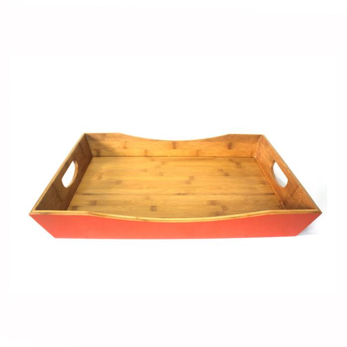 Bamboo Food Serving Tray With Handle