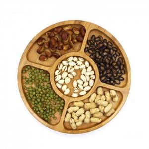 Natural Color Nuts And Candy Bamboo Serving Tray