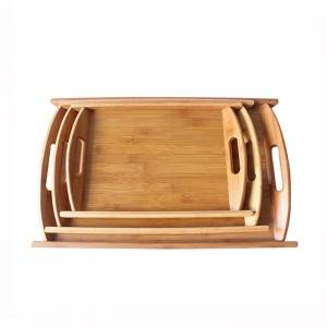 100% Bamboo Removable Kitchen Serving Tray