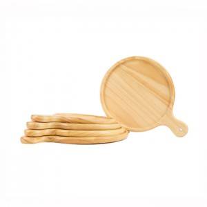 Round Bamboo Wood Pizza Board With Hollow Pit