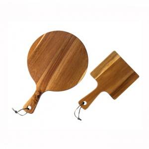 Safety Wooden Pizza Serving Board Cheese Cutting Board With Handle
