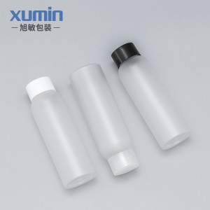 Engros produkter porcelæn 200ML kæledyr plastflaske lucency flaske og sort låg hvid dækning for matteret flaske