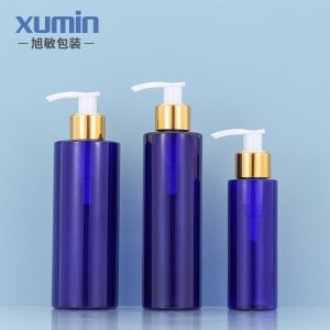 Luxury Blue 100ml pet bottle malaking kapasidad 200ML 250ml Golden Circle cosmetic plastic bottle