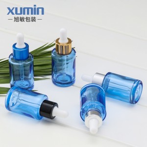 अनुकूलित रंग इलेक्ट्रोलाइट एल्यूमिनियम अंगूठी 30ML कांच ड्रॉपर बोतल आवश्यक तेल की बोतल के लिए कॉस्मेटिक पैकेजिंग