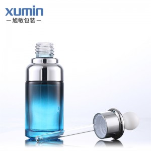 Venta de cristal azul frasco gotero de vidrio 20ML 40ML Guangzhou botella de empaquetado cosmética