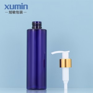Luxe blau 100ml ampolla de PET gran capacitat 200ML 250ML cercle d'or ampolla plàstica cosmètica