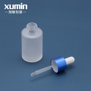 Kinesisk leverandør producent dropper flaske 30ml mange farver Aluminium Ring Frosted glasflaske