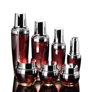 Luxury cosmetic bottle glass 20G 30G 50G glass jar 30ML 50ML 100ML red dropper bottle pump bottle
