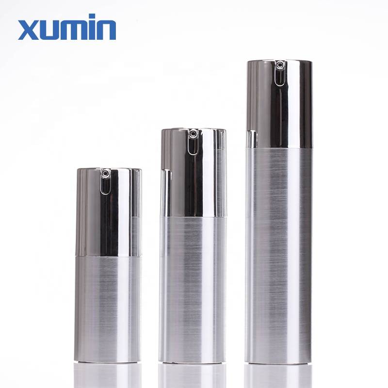 PriceList for Shampoo Bottle -
 cosmetic 20ml 35ml 50ml airless pump bottles matte silver airless foam pump bottle – Xumin