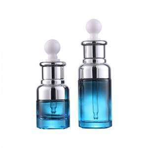 Wholesale cosmetic blue glass dropper bottle 20ml 40ml Essential oil bottle