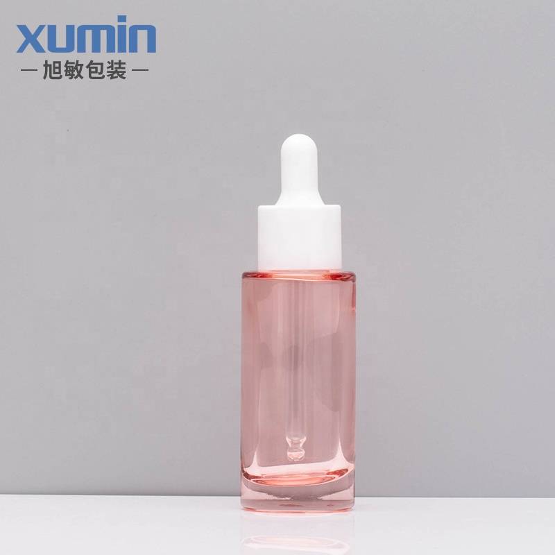 Cheapest PriceCosmetic Packaging Supplies - Skincare packaging  30ml pink clear glass  dropper bottle for face serum – Xumin