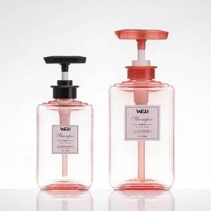 300ml 500ml luxury pink shampoo bottle pink squeeze plastic bottles for shower gel