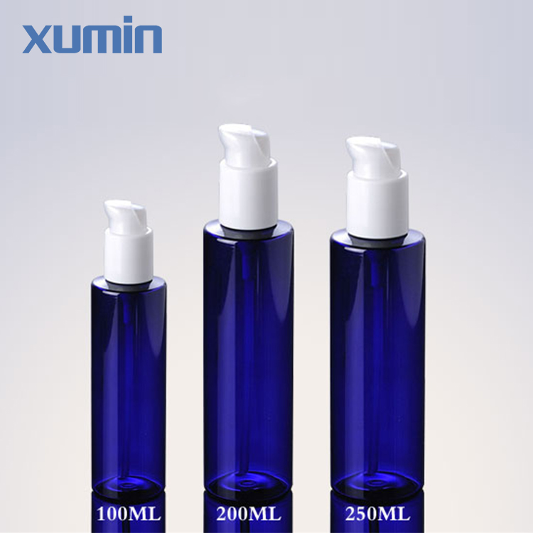 New Design White Lock Cap Blue 100Ml 200Ml 250Ml Cosmetic Pet Bottle