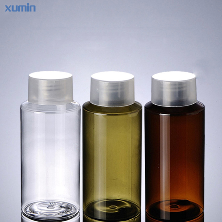 New Delivery for Acrylic Cosmetic Bottle -
 Fast delivery time clear screw cap 100ml 150ml green amber clear cosmetic pet bottle – Xumin